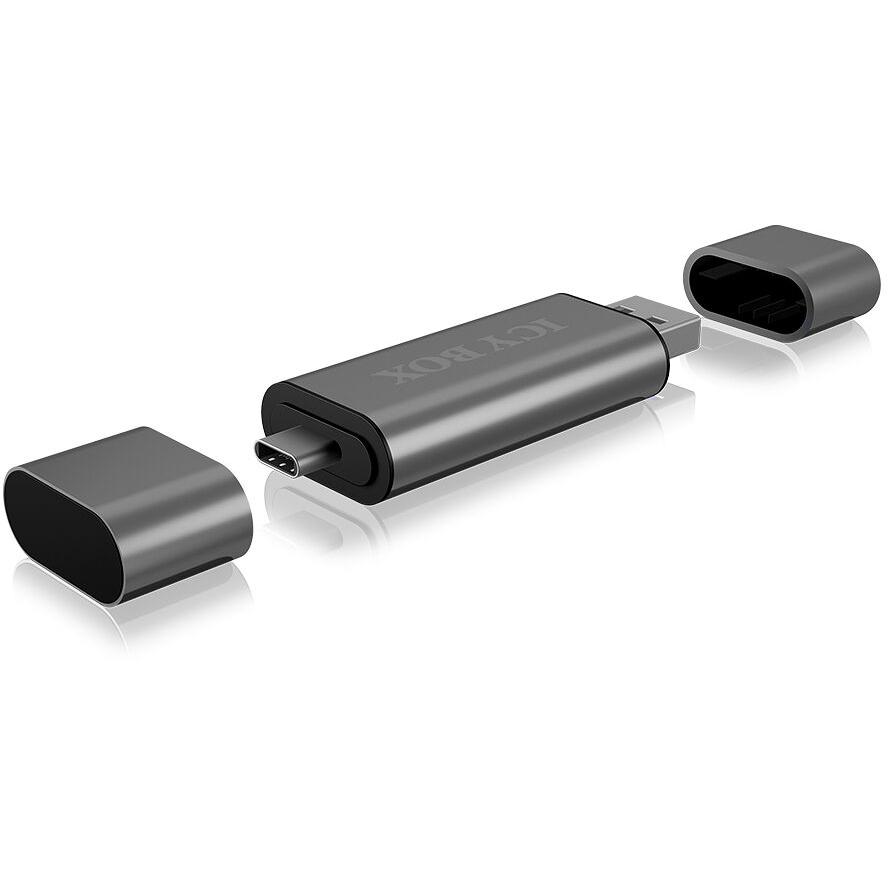 Adapter IcyBox ext. Kartenleser USB/microUSB/USB-C > SD/mSD retail
