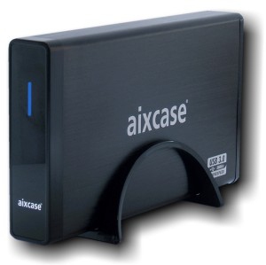 aixcase Gehäuse blackline USB3.0 3.5 8.9cm SATA HDD ALU TÜV