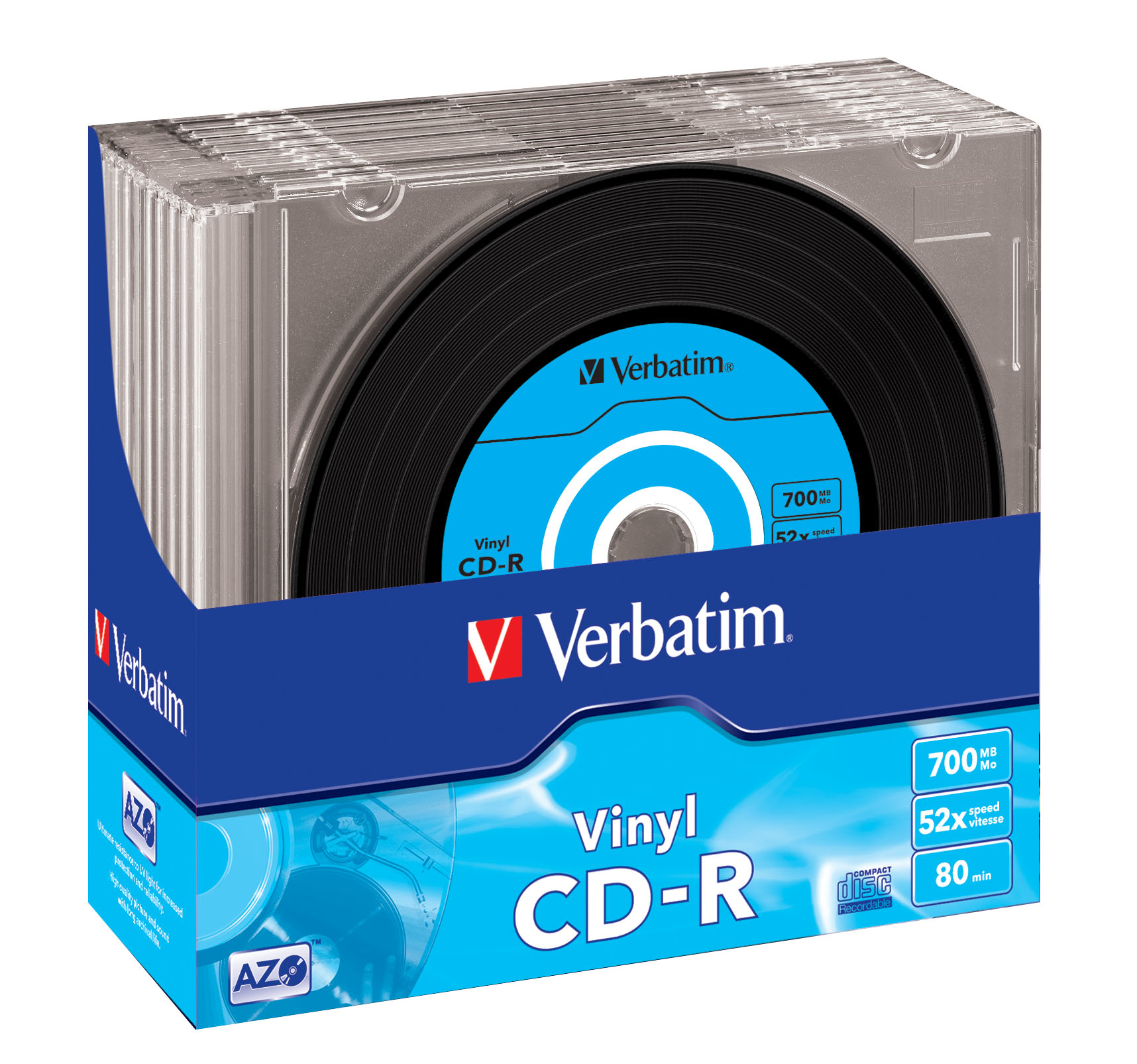 CD-R Verbatim 700MB 10pcs Pack 52x SlimCase vinyl retail