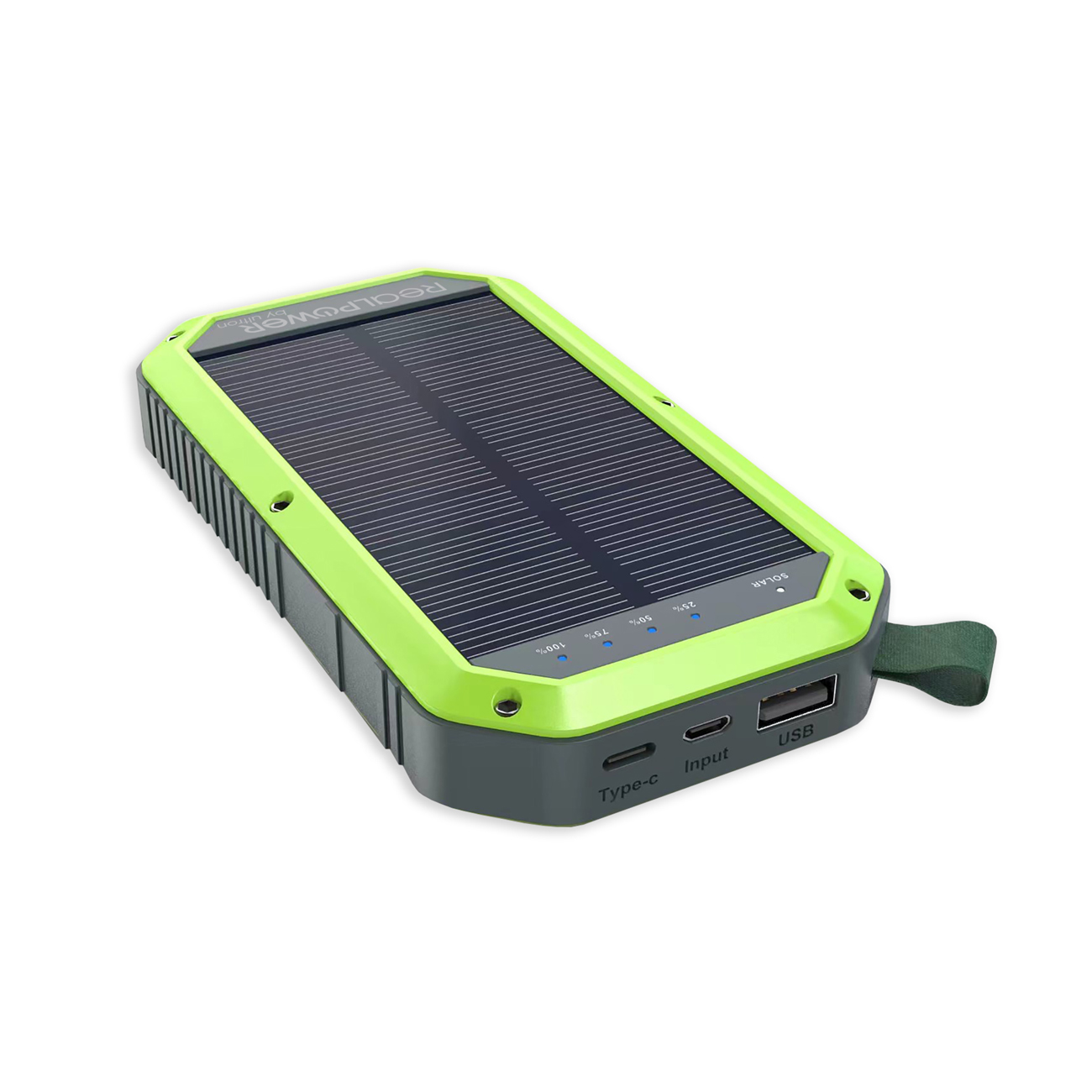 Powerbank RealPower PB-10000 Solar, 10000 mAh, USB C, QI
