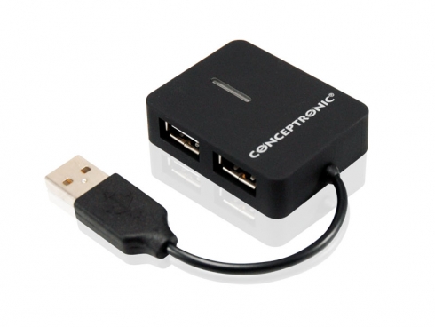 CONCEPTRONIC USB-Hub 4-Port 2.0 ->4x2.0 o.Netzteil ws