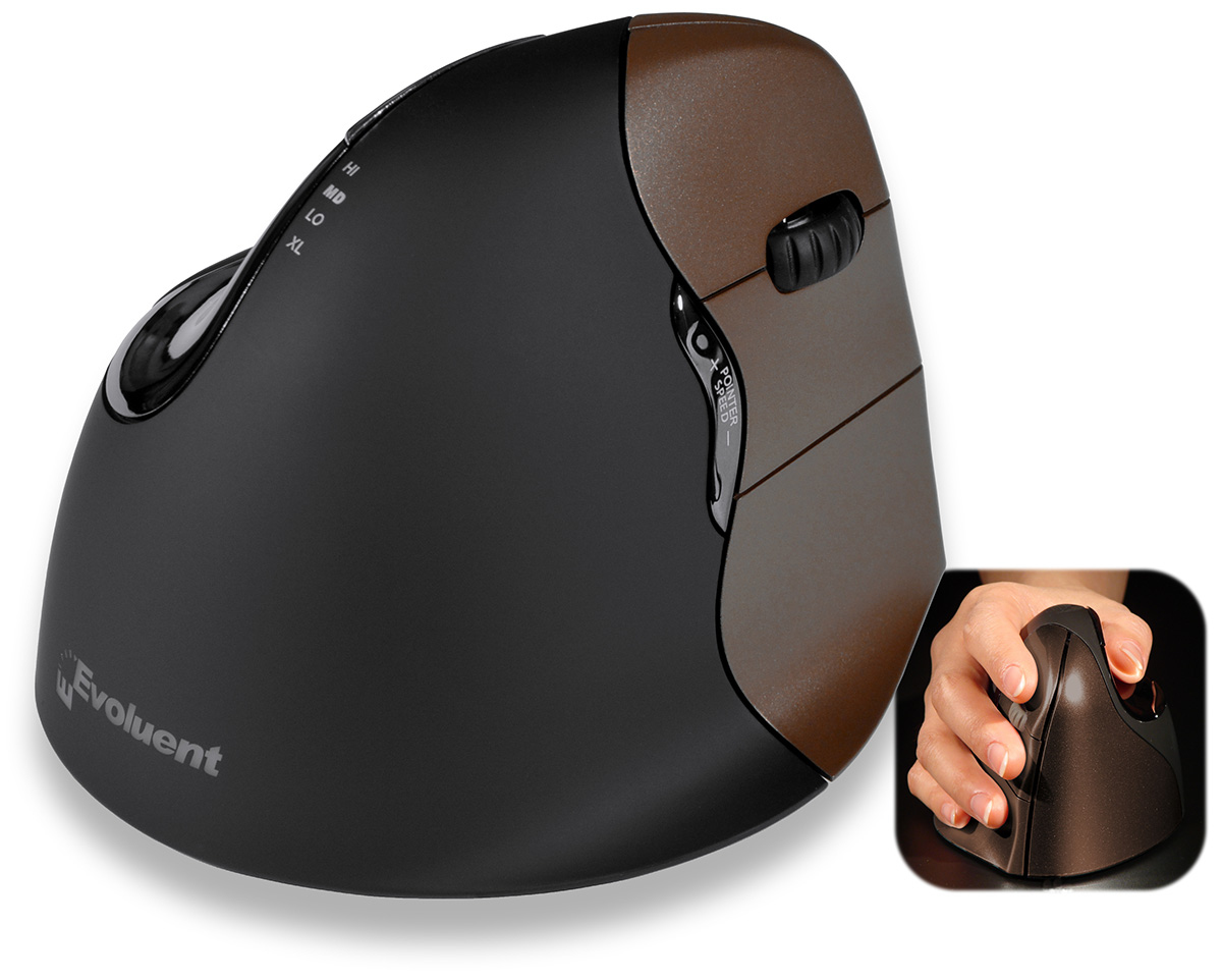 Evoluent Maus VerticalMouse 4 Small Drahtlos bl/brown USB retail