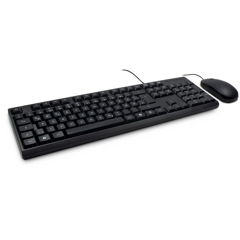 Inter-Tech Tas NK-1000C QWERTZ, Tastatur + Maus-Set, schw. retail