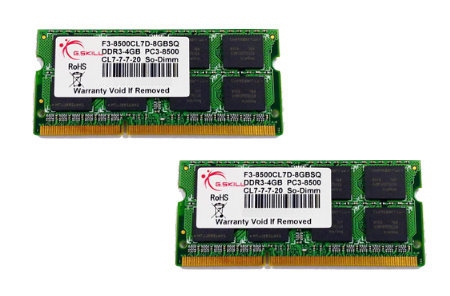 SO DDR3 8GB PC 1066 CL7 G.Skill (2x4GB) 1.5V 8GBSQ