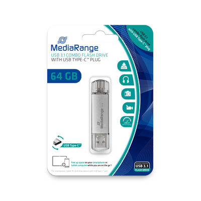 MediaRange USB-Stick 64 GB USB 3.1 combo mit USB Type-C