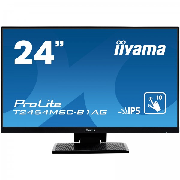 24/60,5cm (1920x1080) iiyama ProLite T2454MSC-B1AG 16:9 5ms Touchscreen VGA USB HDMI VESA Speaker Full HD Black