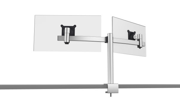 DURABLE Monitorhalterung für 2 Monitore Tischklemme Silber