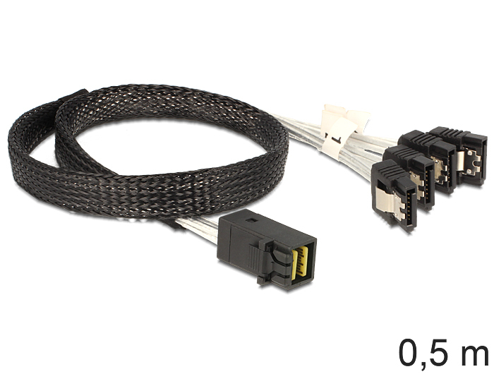SAS Kabel Delock Mini SAS HD -> 4x Sata 7Pin St/St 0.50m
