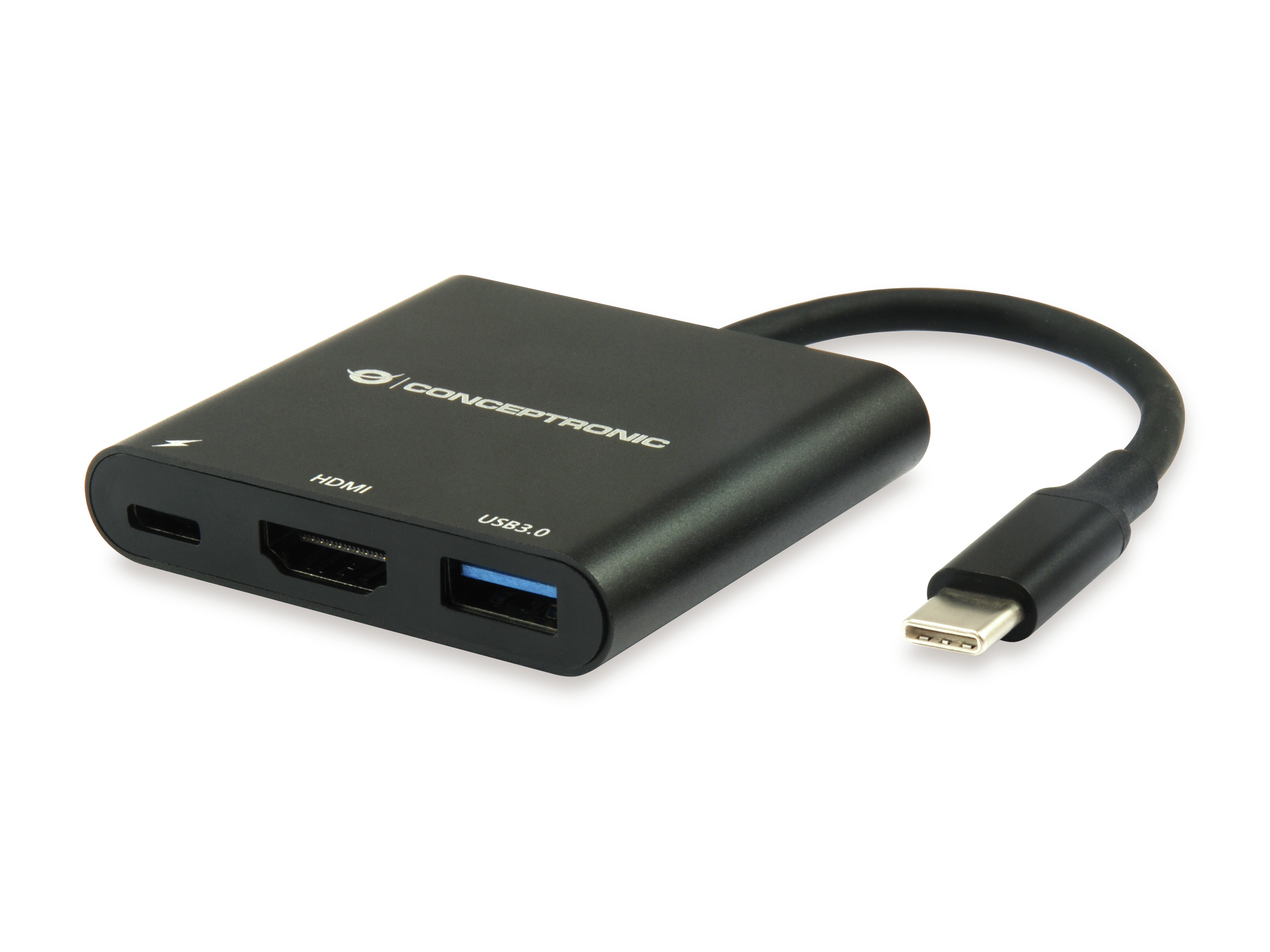 CONCEPTRONIC Adapter USB-C -> HDMI,USB3.0,PD 4K30Hz 0.15m sw