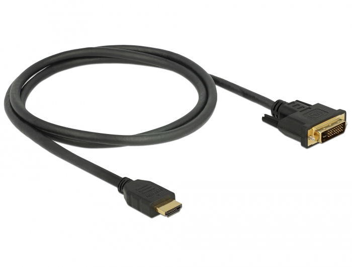 DELOCK Kabel HDMI > DVI 24+1 bidirektional 1.00m schwarz