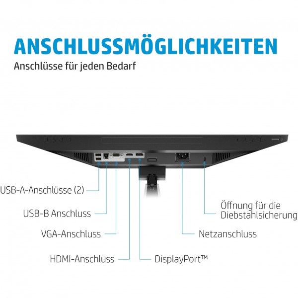 60,45cm/23,8'' (1920x1080) HP E24mv G4 Conferencing Monitor 16:9 5ms IPS HDMI VGA DisplayPort VESA Pivot Speaker Full HD Black/Silver