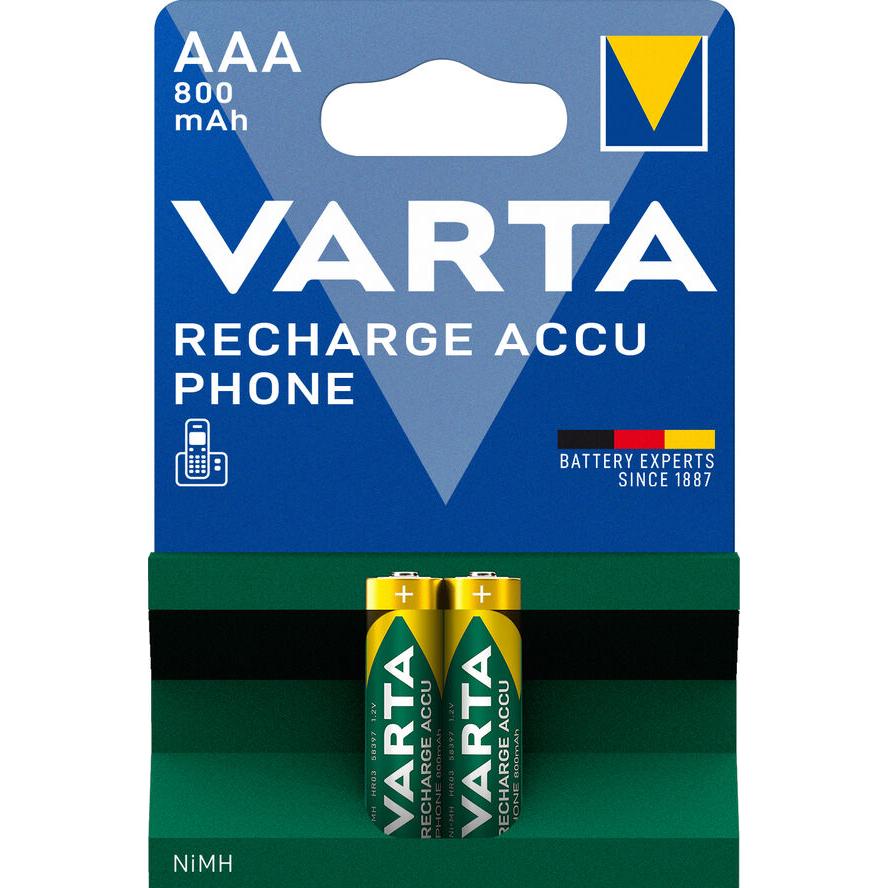 Varta Akku RECHARGE Phone AAA HR03 800mAh 2St.