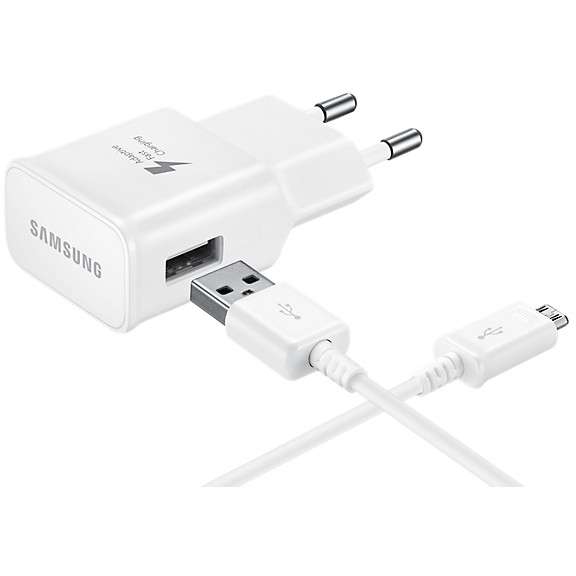 Samsung Schnellladegerät+Kabel micro USB White (Retail)