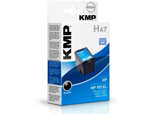 KMP Patrone HP CC654AE Nr.901XL black 700 S. H47 refilled