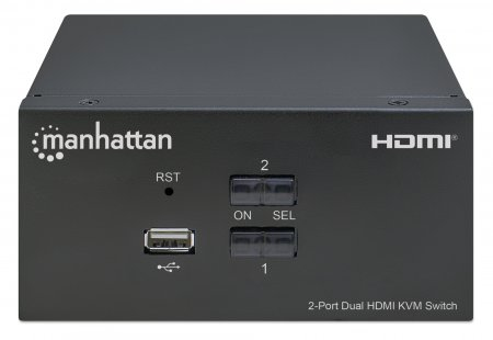 Manhattan KVM Switch 2-Port Dual-Monitor HDMI 4K@30Hz