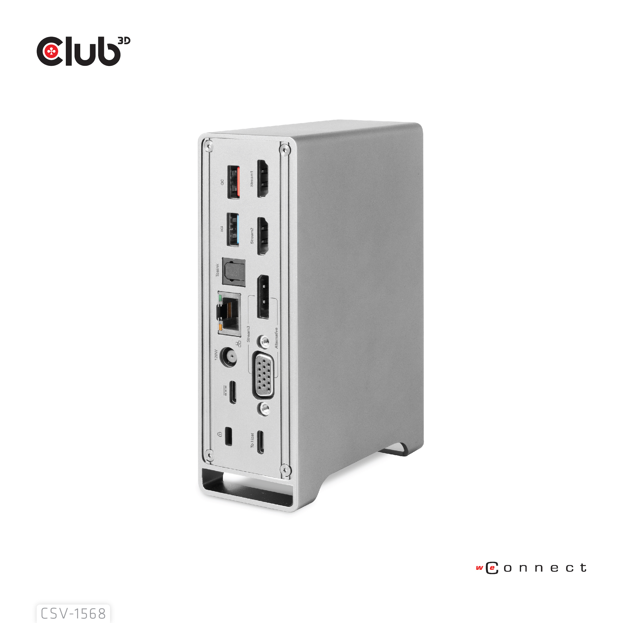 Club3D 4K ChargingDock USB-C ->6xUSB3/DP/2xHDMI/VGA/LAN 120W retail