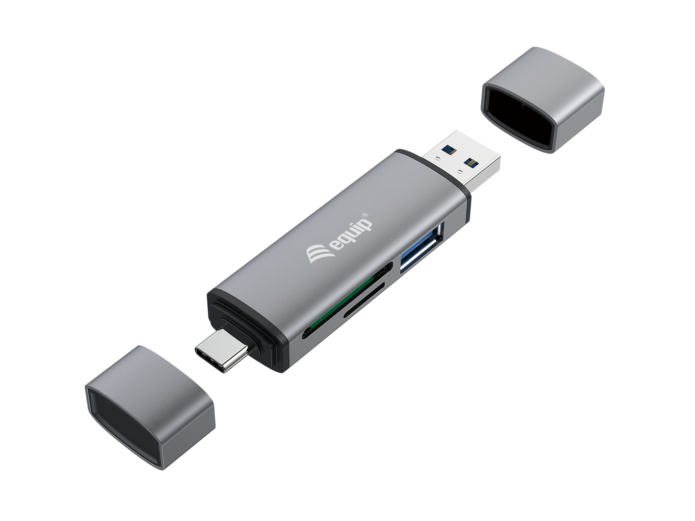 Equip Kartenleser USB 3.0 HUB SB-C & USB-A SD/MicroSD