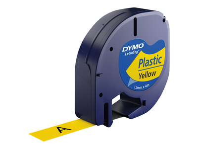 DYMO LetraTag-Band, Plastik 12mm x 4m schwarz auf gelb