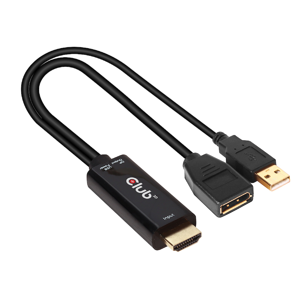 Club3D Adapter HDMI 2.0 > DP 1.2 4K@60Hz HDR aktiv St/Bu retail