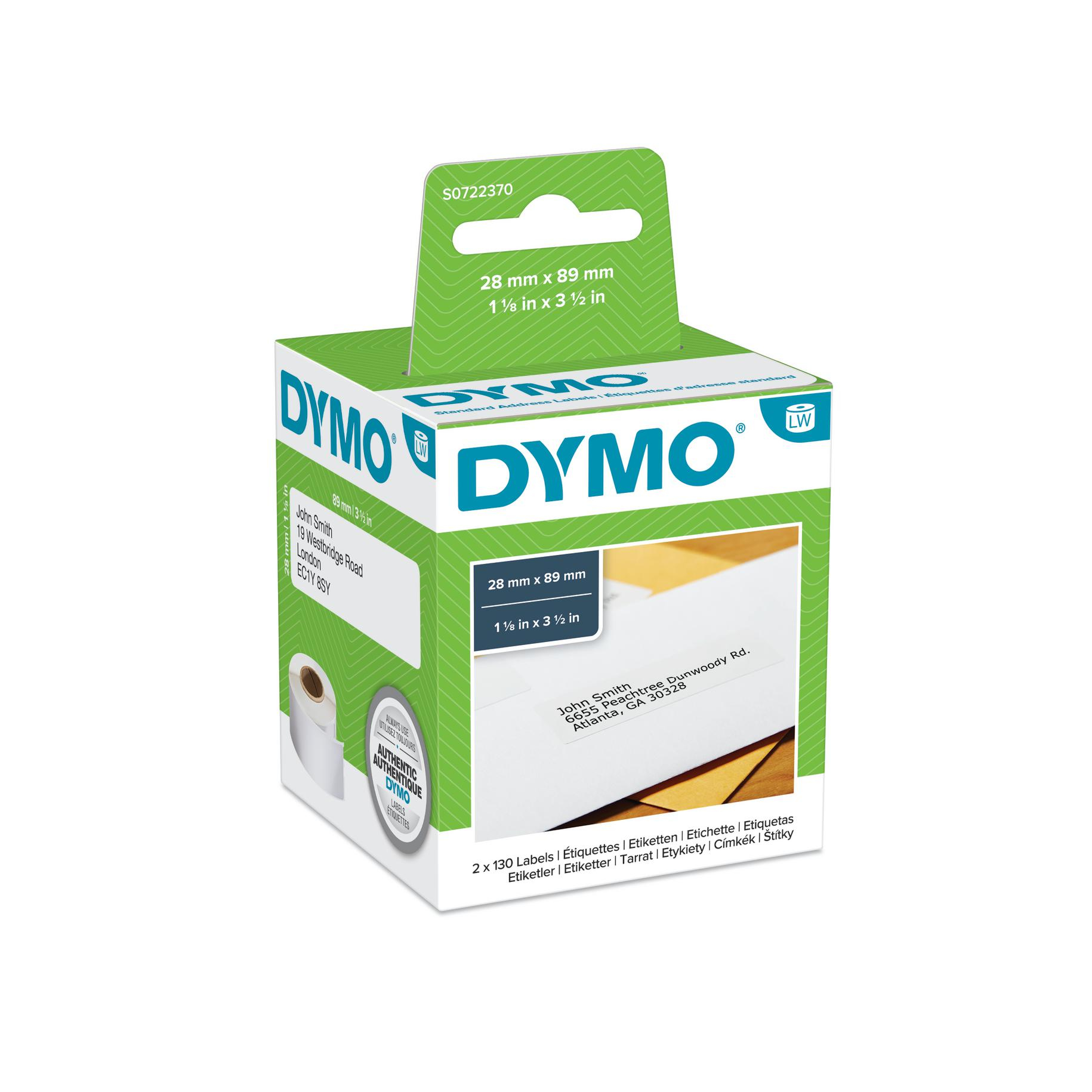 DYMO LW-Adressetiketten permanent 28x 89mm 2Rl 130St/Rolle