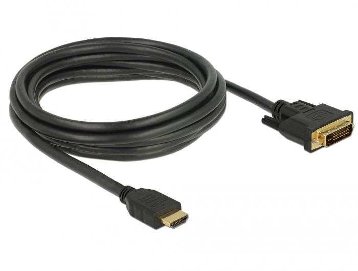 DELOCK Kabel HDMI > DVI 24+1 bidirektional 3.00m schwarz