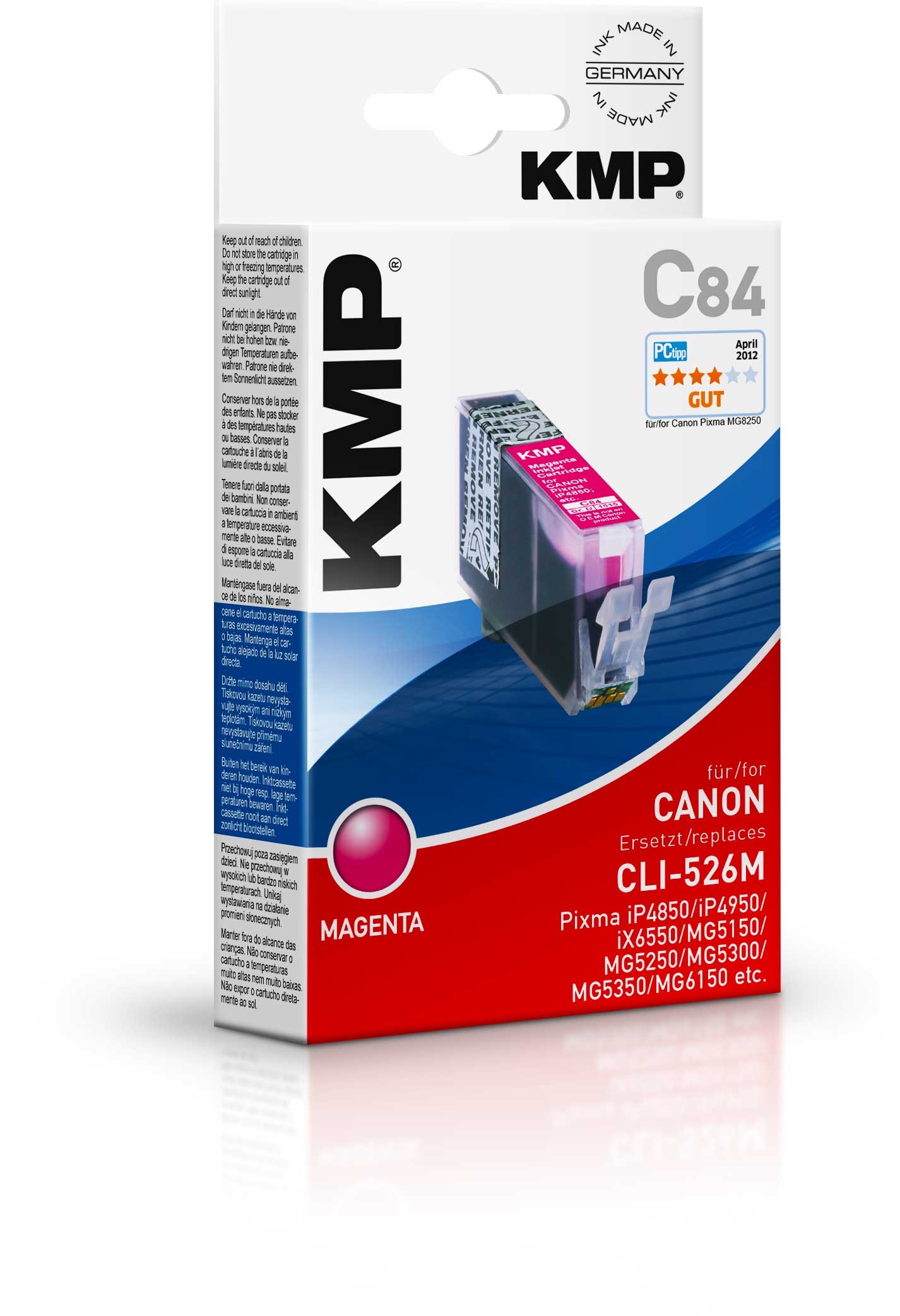 KMP Patrone Canon CLI526M magenta 450 S. C84 kompatibel