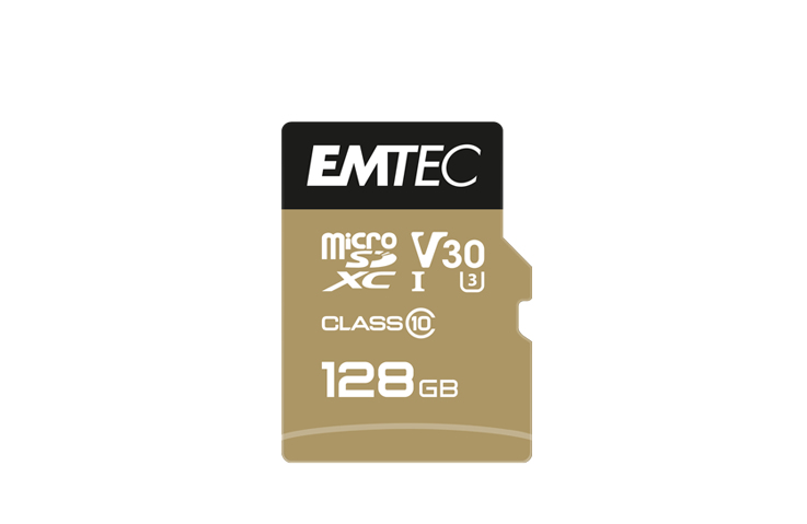 EMTEC MicroSD Card 128GB SDXC CL10 Speedin V30 A1 4K Adapter