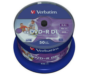 DVD+R Verbatim 8,5GB 50er Spindel double layer printable