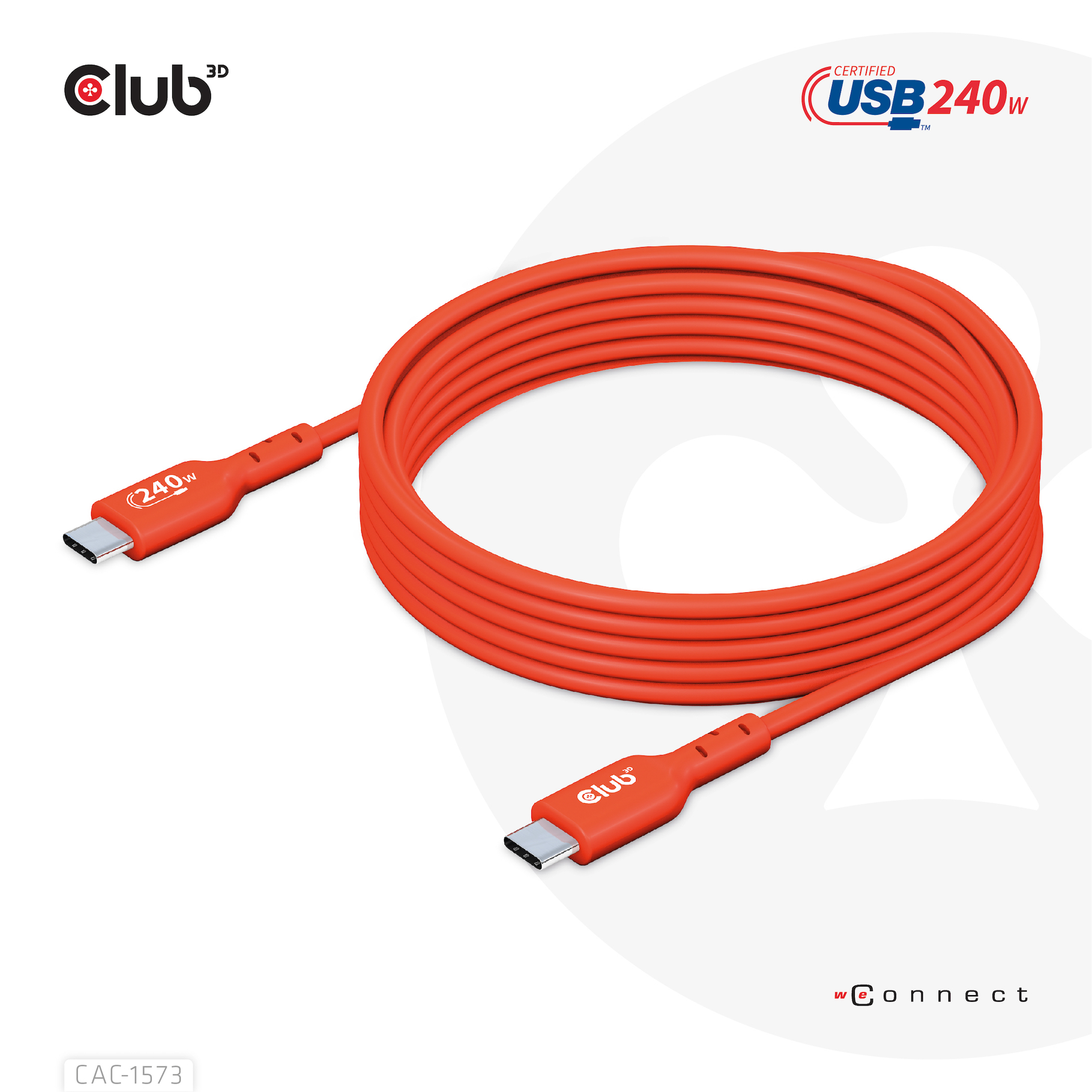 Club3D Kabel USB 2 Typ C PD 240W / 480Mb 2m St/St retail