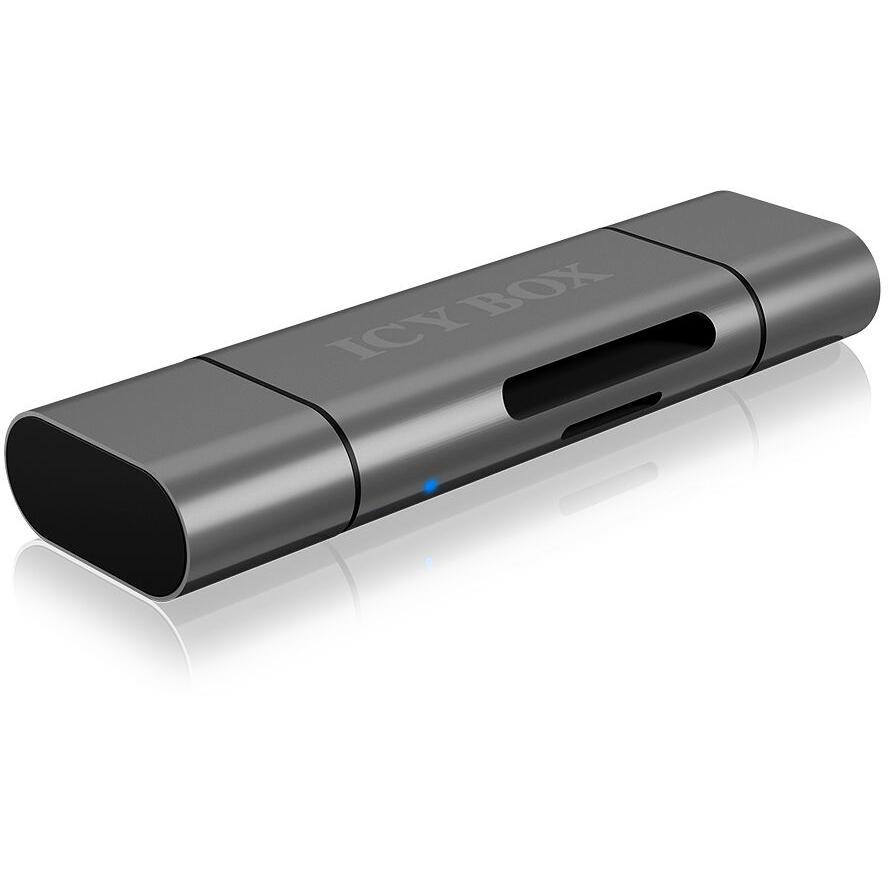 Adapter IcyBox ext. Kartenleser USB/microUSB/USB-C > SD/mSD retail