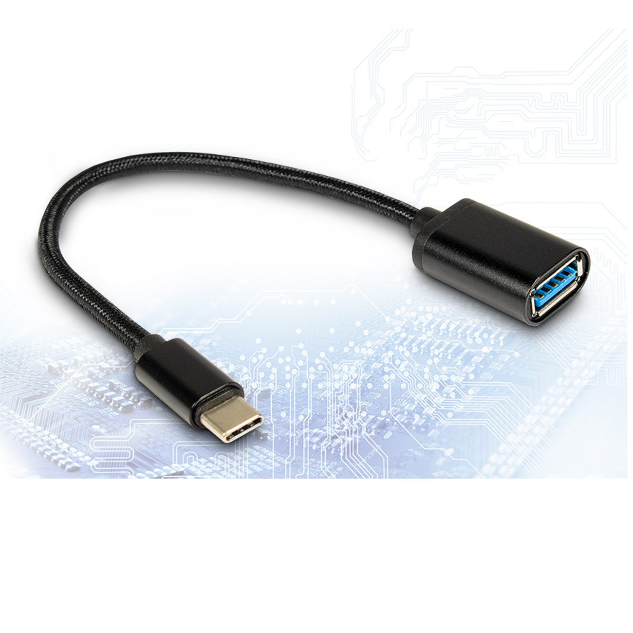 Inter-Tech Kabel USB 3.0 Type A(Bu) auf Type C(ST), schwarz