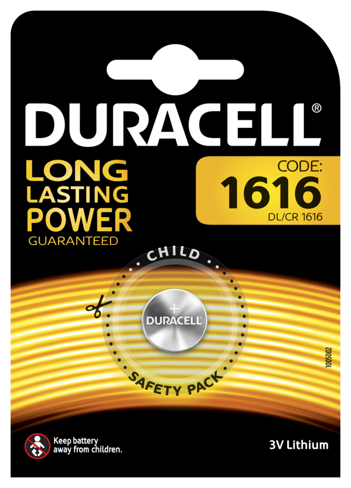 Duracell Batterie Knopfzelle CR1616 3.0V Lithium 1St.