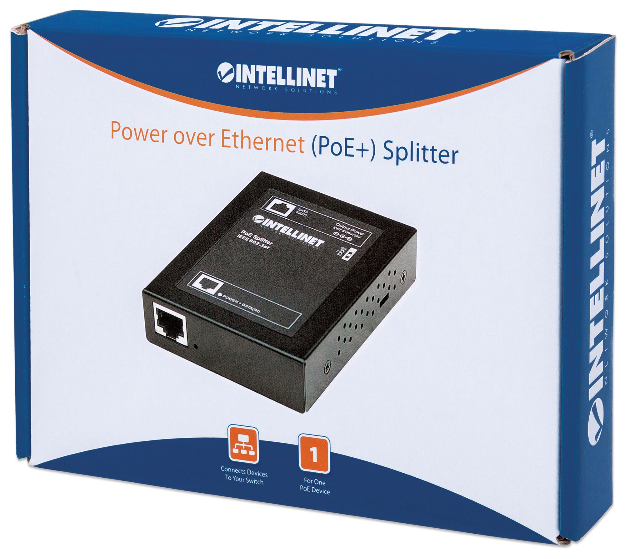 Intellinet PoE+Splitter IEEE802.3at 5/7.5/9/12V DC sw