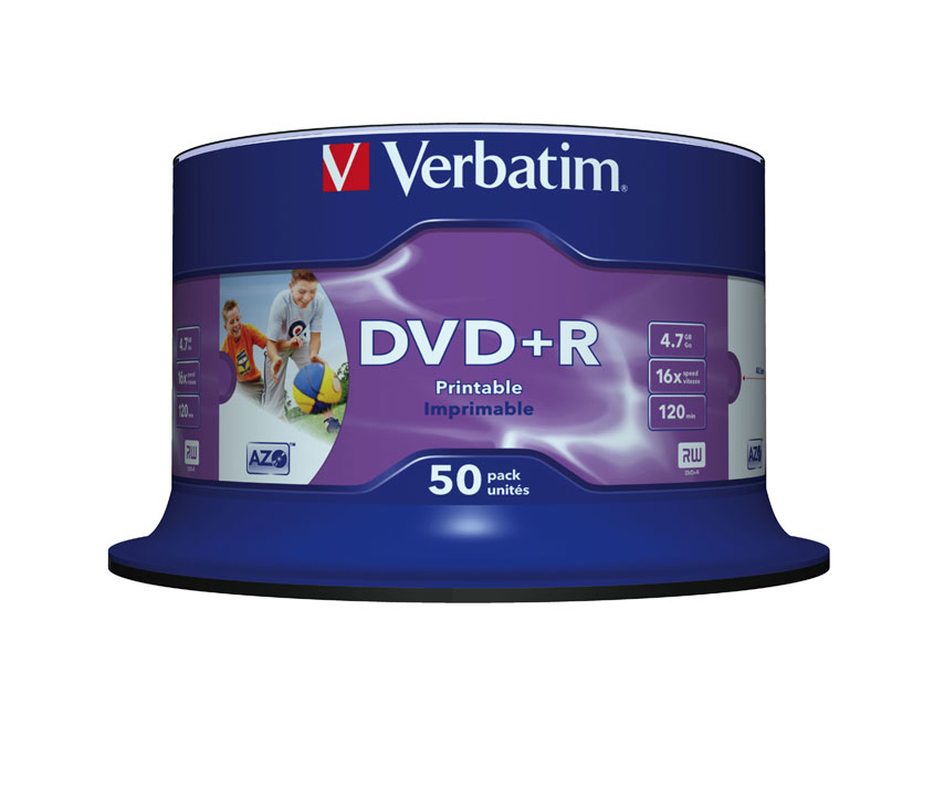 DVD+R Verbatim 4,7GB 50pcs Pack 16x Spindel azo wide prin retail