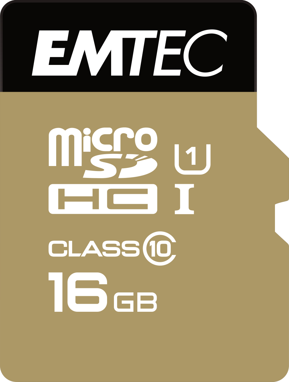 EMTEC MicroSD Card 16GB SDHC CL.10 Gold inkl. Adapter Bl.