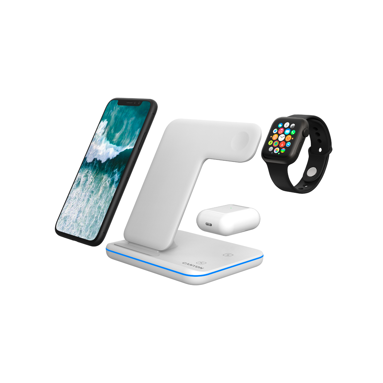 Canyon Ladegerät Wireless Dock 3in1 QI für Apple 15W white retail