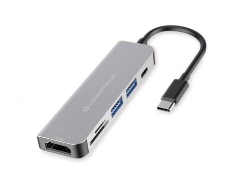 CONCEPTRONIC Adapter USB-C -> HDMI,2xUSB3.0,PD,SD 0.15m gr