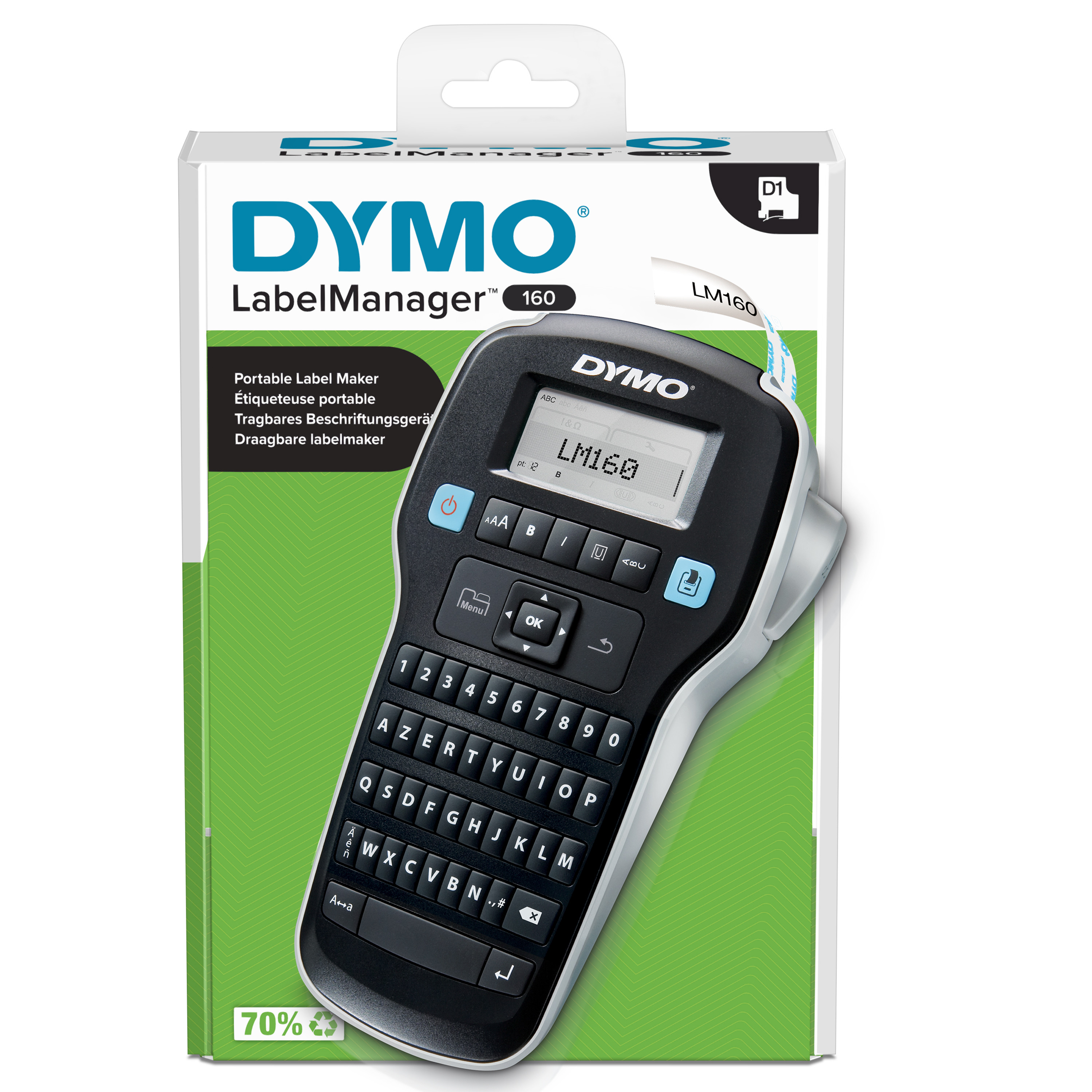 DYMO LabelManager 160 6/9/12 mm D1-Bänder Azerty