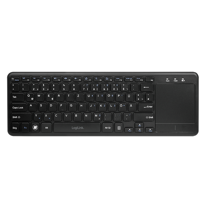 LogiLink Tastatur Wireless mit Touchpad, 2,4 GHz, schwarz