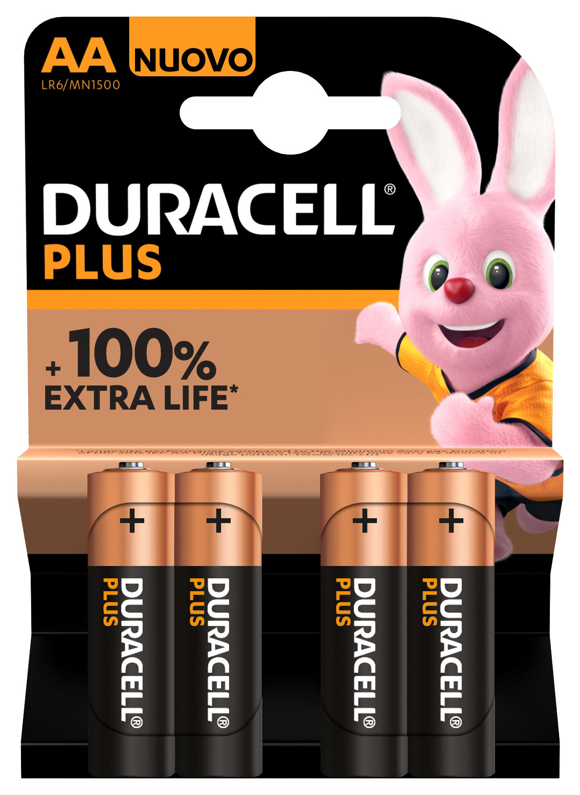 Duracell Batterie Plus NEW - AA (MN1500/LR06) Mignon 4St.