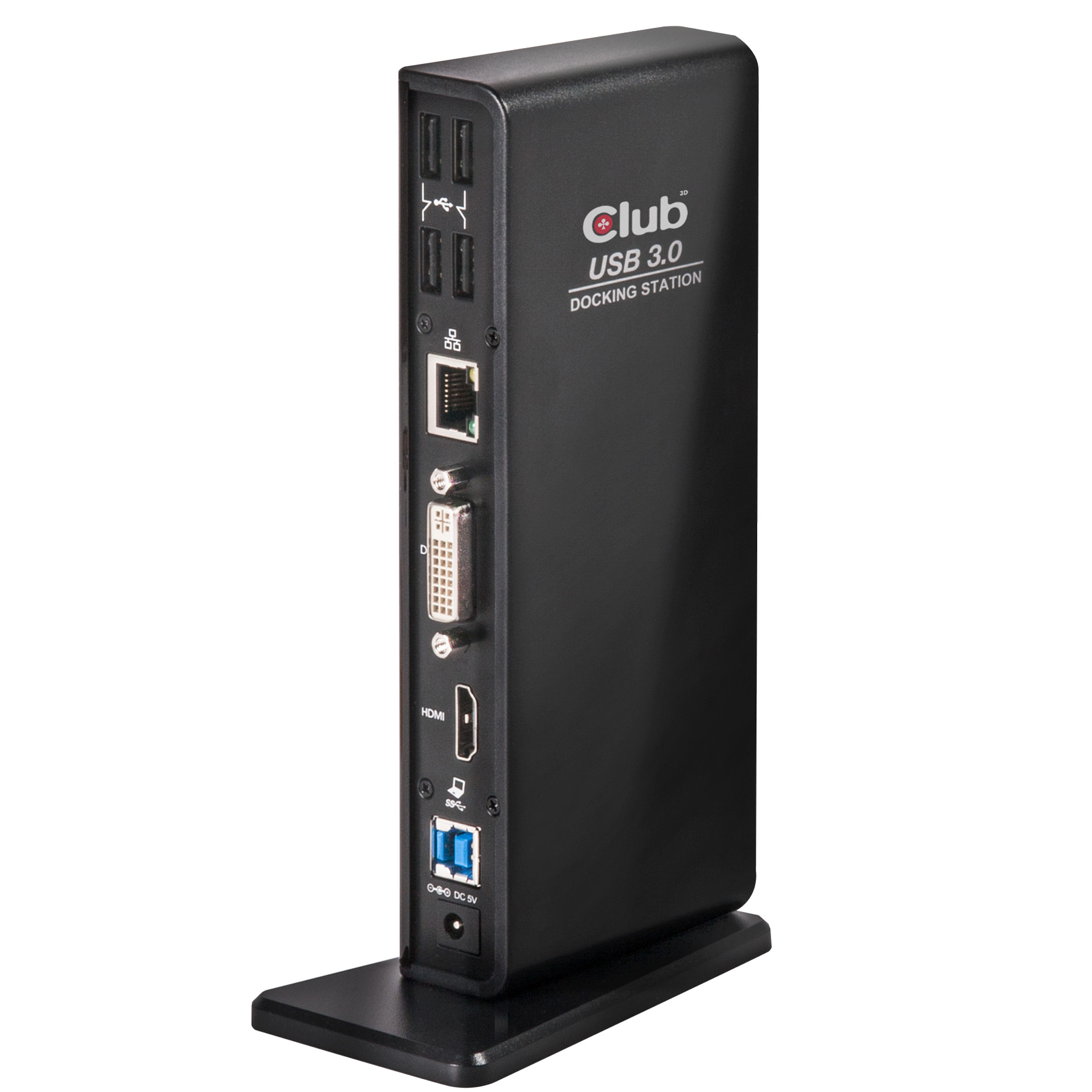 Club3D Dockingstation USB3 ->4xUSB2/2xUSB3/HDMI/DVI black retail